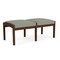 Lesro Lenox Wood 2 Seat Bench Wood Frame, Walnut, OH Eucalyptus Upholstery LW2001 - alternate 2